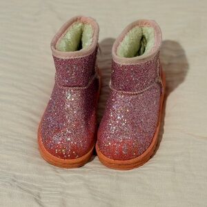 Glittery Pink Kids Boots